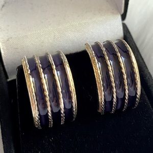 Vintage Mimi Di N Enamel Clip On Earrings